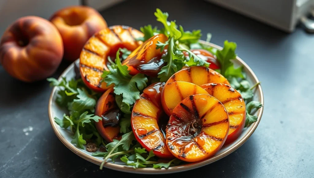 Grilled peach salad