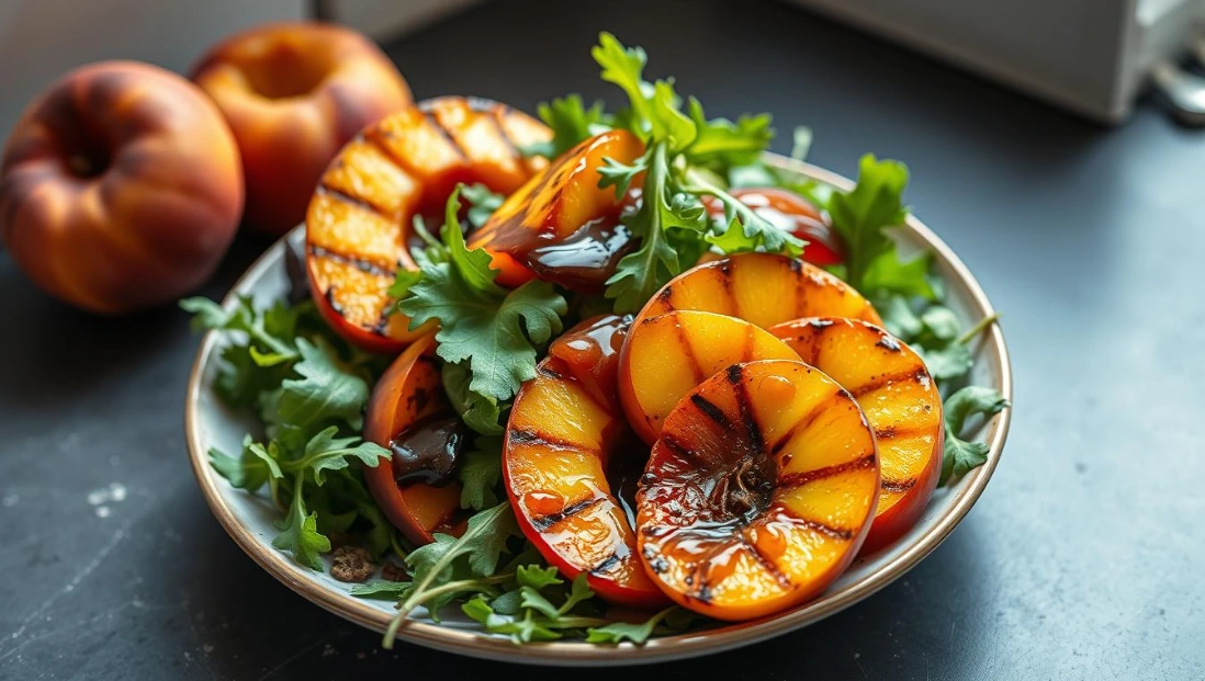 Grilled peach salad